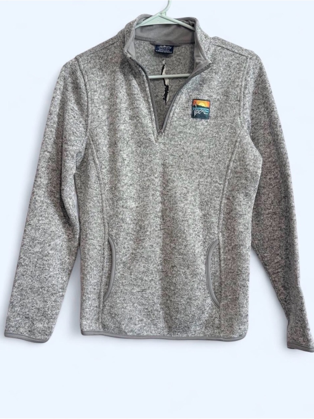 Charles River Apparel Heather Gray Quarter-Zip Turtleneck Pullover